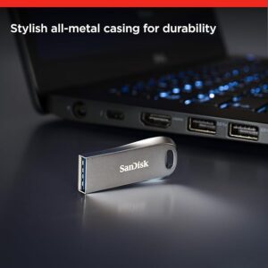 SanDisk Ultra Luxe 128GB, USB 3.2 Gen 1, Flash Drive, Upto 400MB/s R, Pendrive, Metal, 5Y Warranty - Image 4